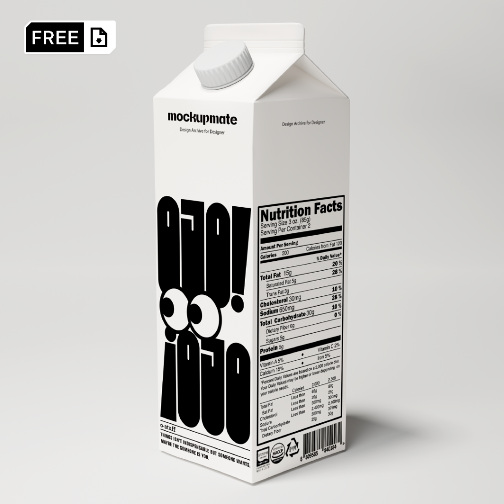 (FREE MOCKUP) Milk Carton Package