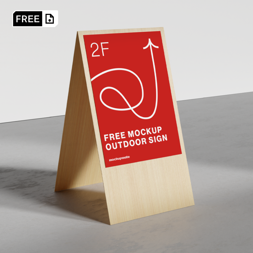 (FREE MOCKUP) Outdoor Sign Stands